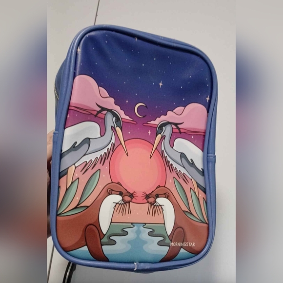 Morning Star Handbags - 2/$10 Pouch Bag MorningStar Art Heron Otter Sunset Accessories Makeup Womens